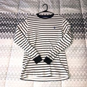 Polo Black & White Striped Long Sleeve